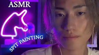 Asmr - fast and aggressive spit painting your make up