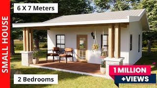 6x7 meters Small House Design Ideas with 2 BEDROOM  42 SqM