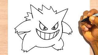 How to Draw Gengar Pokemon easy - Drawing Step by Step