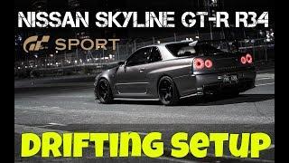Gran Turismo Sport Nissan Skyline GT-R R34 Drift setup GT Sport Drift Build