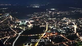 Night lighting old Town area in Weimar in the state Thuringia Germany