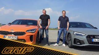 Helden aus der zweiten Reihe Kia Stinger GT vs. Audi S5 Sportback TDI   GRIP