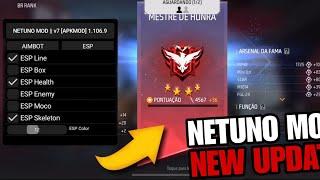 FREE FIRE 1.106.9 ATUALIZAÇÃO - NETUNO MOD - MENU  MEDIAFIRE BAIXAR ATUALIZAÇÃO  FF NEW ESP HACK