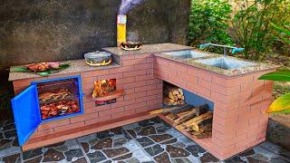 Amazing wood stove idea DIY multi-function stove from cement  Kitchen ideas