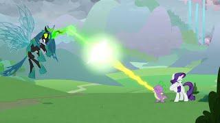 Spike Protects Rarity With Fire Breath - My Little Pony Friendship Is Magic