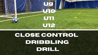 Dribbling Drill For Close Ball Control  FootballSoccer  U9 U10 U11 U12