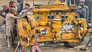 Rebuilding CAT Bulldozer Full Engine  How it repaired with a locally developed tool?