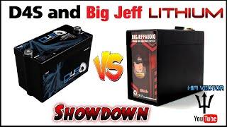 Down4Sound Vs Big Jeff audio lithium car audio battery comparison test D4S LTO 6.0 Big Jeff 22ah