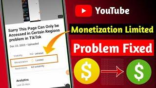 youtube monetization limited problem solution 2024  how to solve limited ad suitability problem