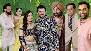 Sunny Deol Son Karan Deol Sangeet Ceremony  Dharmendra Abhay Bobby Deol With Wife & Son Aryaman