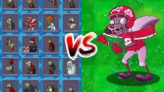 PVZ 1 Challenge - Hypno Football Zombie Vs All Zombies - Who Will Win?