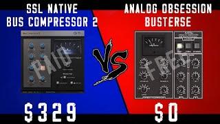 SSL Bus Compressor 2 vs Analog Obsession BUSTERse Paid vs. Free Bus Compressor Showdown