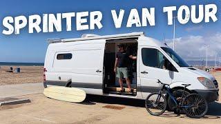 DIY Sprinter Van Build with HUGE Indoor Shower & Closet FULL TOUR of Adams Tiny Home on Wheels