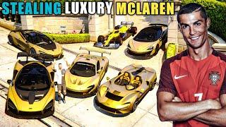 Gta 5 - Stealing Luxury Golden McLaren Cars With Cristiano Ronaldo Real Life Cars #32