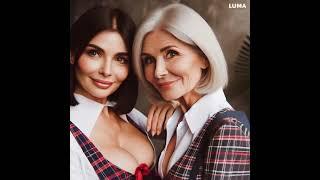 Hot Mature Women trying their old School uniforms. Pic from collection animated with #ai