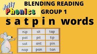 JOLLY PHONICS blending group 1   Sounding blending reading satpin words ukg lkg grade 1