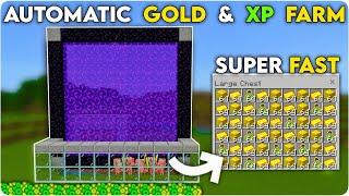 BEST 1.21 AUTOMATIC GOLD & XP FARM TUTORIAL in Minecraft Bedrock MCPEPC