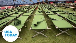 St. Petersburg Florida fills stadium with cots ahead of Hurricane Milton  USA TODAY