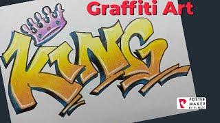How to draw Graffiti Lettering KING @VipulSwamiArts
