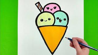 Sevimli Dondurma Resmi Çizimi Kolay Çizimler Sevimli Resimler Dondurma Çizimleri