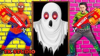 Spider Man Team Nerf War  Haunted House + More Stories