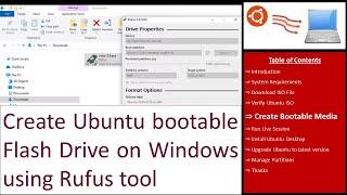 Create Ubuntu bootable flash drive using Rufus on Windows - Ubuntu Installation Tutorial # 04