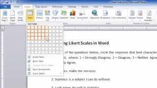 How to Create a Likert ScaleQuestionnaire in Word