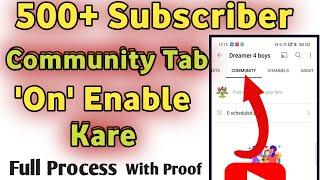 How to enable community tab on youtube 500 subscribers  Community post enable kaise kare
