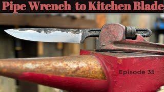 Forging a Knife from a Pipe Wrench #blade #forging #knife