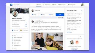 How To Make A Complete Responsive Website Like LinkedIn Using HTML CSS & JavaScript
