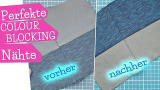 Perfekte Nahtübergänge bei Colour Blocking  Teilungsnähte die genau aufeinander treffen  mommymade