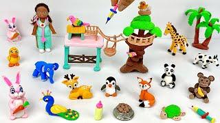 DIY How To Make Cute Miniature Animals Rescue Set with Vet Doll From Polymer Clay Easy Handmade DIY