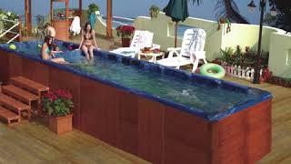 Outdoor Massage Function Free Standing  Swim Spa Hot Tub Bathtub