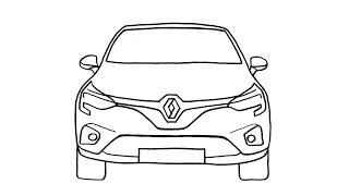 Renault Clio 5 Araba Çizimi - Clio Araba Çizimi Kolay - Renault Çizimleri - How To Draw Renault Clio