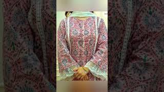 summer look suit   cool and classy   neck and sleeves lace design easy and beautiful 