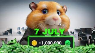 7 July  Hamster Kombat daily combo hamster kombat daily cipher code today 5m coins 🪙