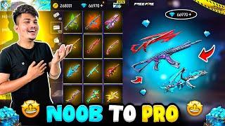 Free Fire NOOB TO PRO In 5Mins I Bought All Guns Skins And Bundle In 99 Diamonds -Garena Free Fire