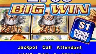 $54 A SPIN HIGH LIMIT SLOT WINS  ZEUS JACKPOT HANDPAY  $1 DENOM