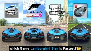 Lamborghini Sian Top Speed in 3D Driving Class Forza Horizon 5 GTA 5 & Asphalt 8 - Car Games