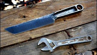 Forging an EPIC TANTO from a broken wrench #knifemaking #forged #forgedinfire