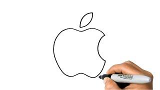 How to DRAW APPLE LOGO Easy Step by Step