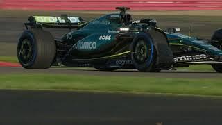 🟢🟢 First look at Aston Martins AMR24 on track at Silverstone 