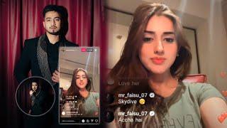 Mr. Faisu Joined Jannat Mirza in her live on Instagram  INSTAGRAM LIVE