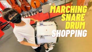 Tyler Shopping for a Marching Snare Drum