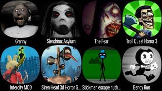 Granny Slendrina Asylum The Fear Troll Quest Horror 3 Siren Horror Stickman Escape Bendy Run