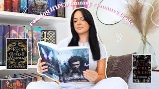 reading HYPED fantasy romance books 🪽 romantasy reading vlog