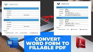 How To Convert Word to Fillable PDF