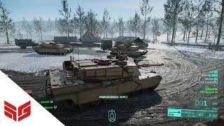 Battlefield 2042 - Portal Gameplay - BF3 Milsim Conquest - Battle of the Bulge M1A2 Abrams Tank