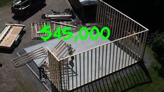 Time Lapse $45000 Big 28x32 Ranch Style Garage   Start to Finish