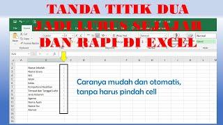 Cara Membuat Titik Dua Lurus Sejajar dan Rapi di Excel Mudah tanpa Harus Pindah Cell  Ms Excel